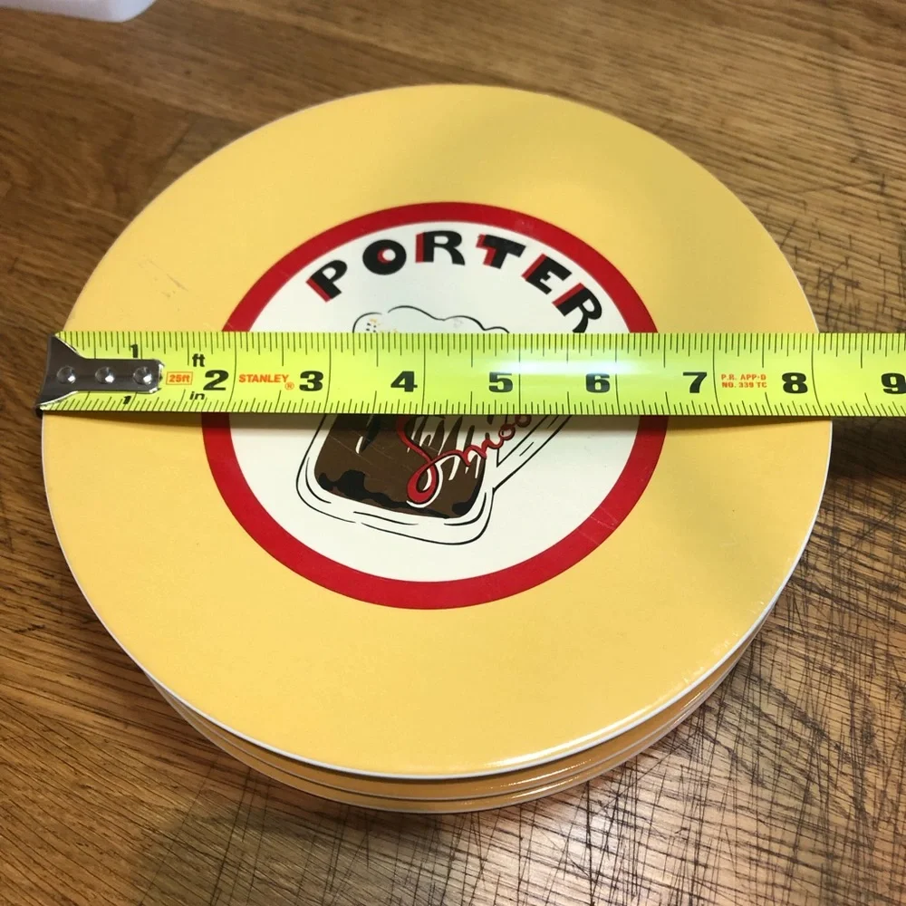 Pottery Barn Beer Appetizer Plates Set of 4‎